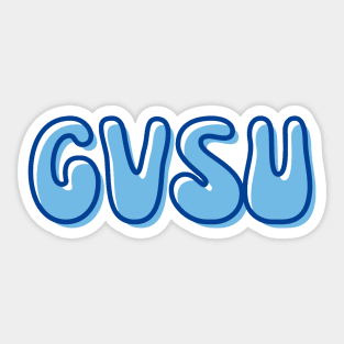 retro groovy gvsu grand valley state university bubble letters Sticker